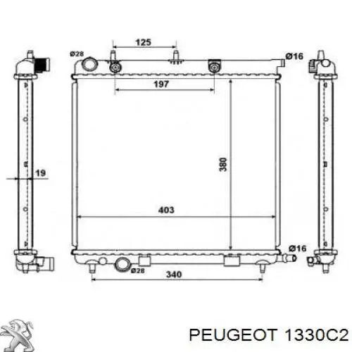 Купить 1330C2 Peugeot/Citroen Радиатор водяной