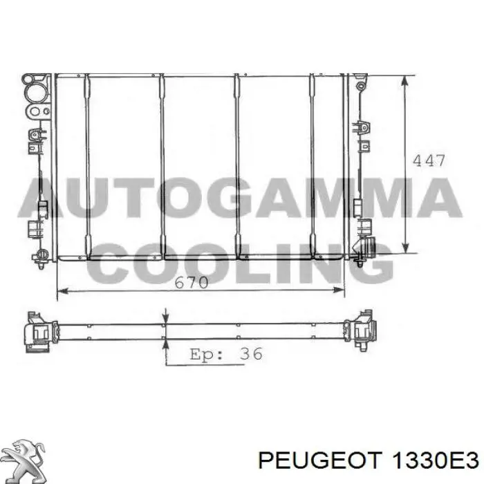 Радиатор охлаждения двигателя Peugeot/Citroen 1330E3 цена, от 78.50 USD