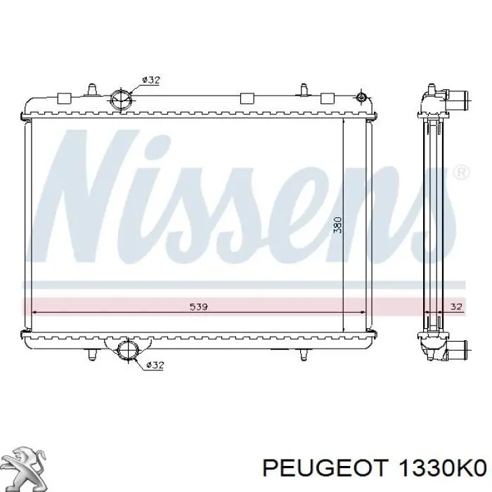 Радиатор охлаждения двигателя Peugeot/Citroen 1330K0 цена, от 107.56 USD