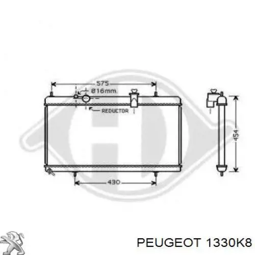 1330K8 Peugeot/Citroen Радиатор основной