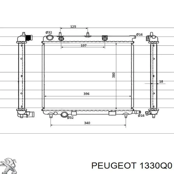 1330Q0 Peugeot/Citroen Радиатор основной