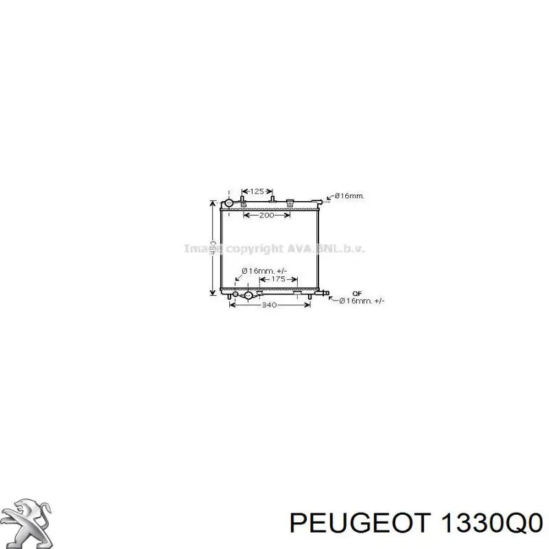 Купить 1330Q0 Peugeot/Citroen Радиатор водяной