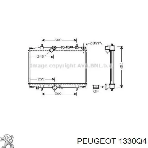 Купить 1330Q4 Peugeot/Citroen Радиатор водяной