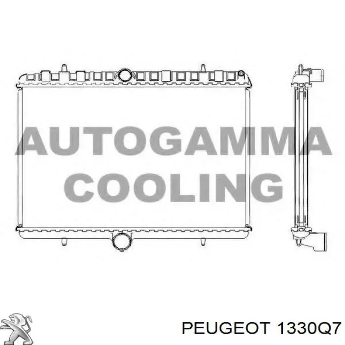 Radiador refrigeración del motor 1330Q7 Peugeot/Citroen