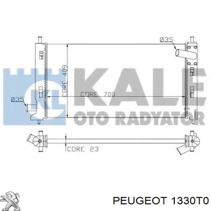 Радиатор охлаждения двигателя Peugeot/Citroen 1330T0 цена, от 77.62 USD