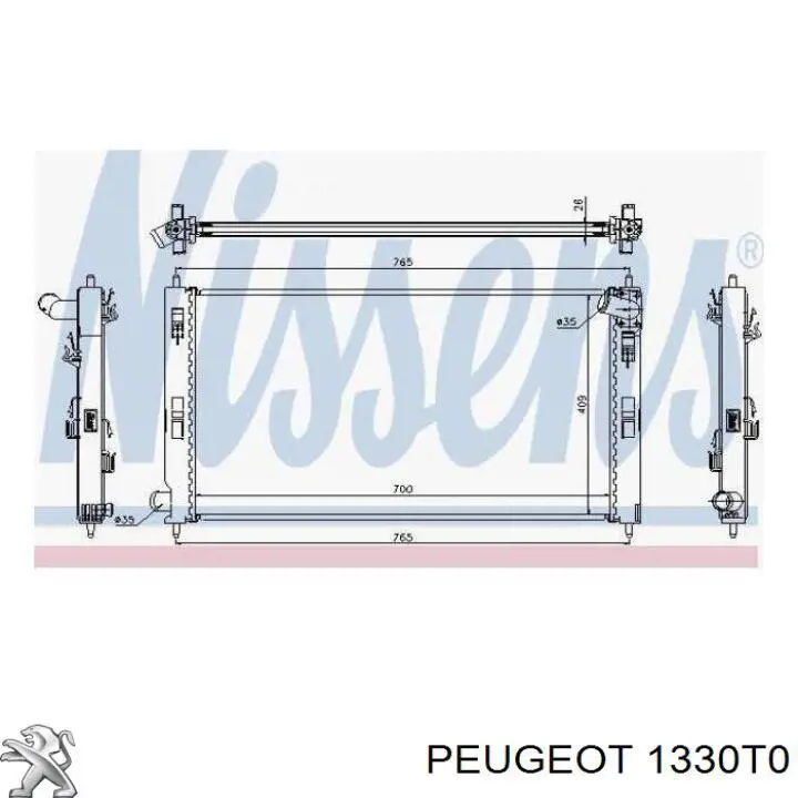 Radiador refrigeración del motor 1330T0 Peugeot/Citroen
