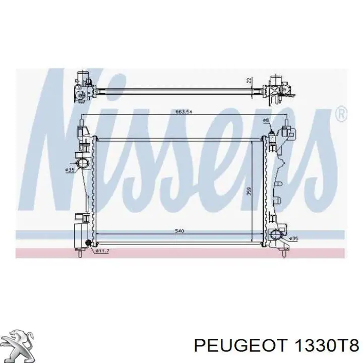 Radiador refrigeración del motor 1330T8 Peugeot/Citroen