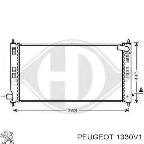 Radiador refrigeración del motor 1330V1 Peugeot/Citroen