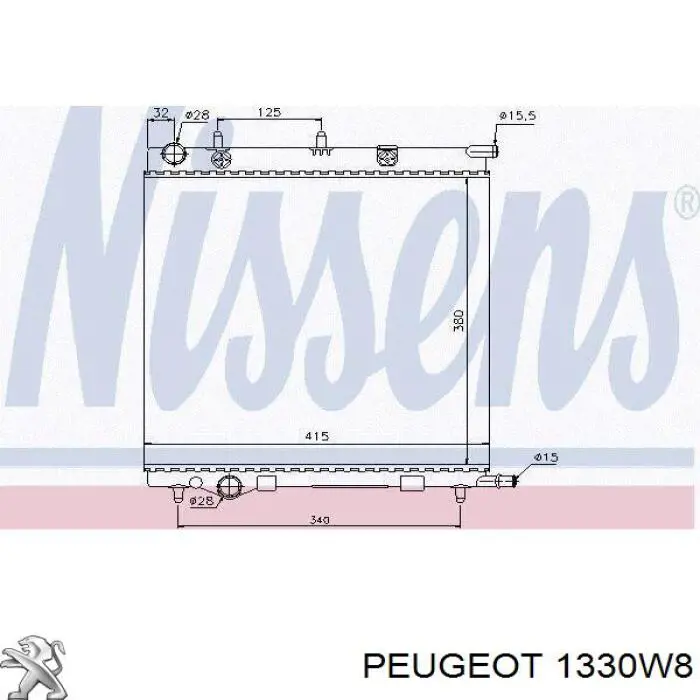 Радиатор 1330W8 Peugeot/Citroen