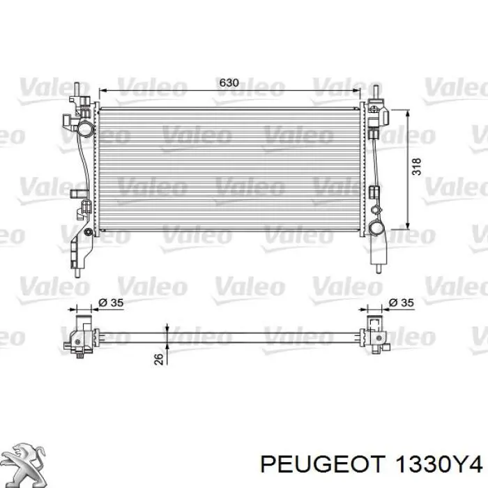 Радиатор 1330Y4 Peugeot/Citroen