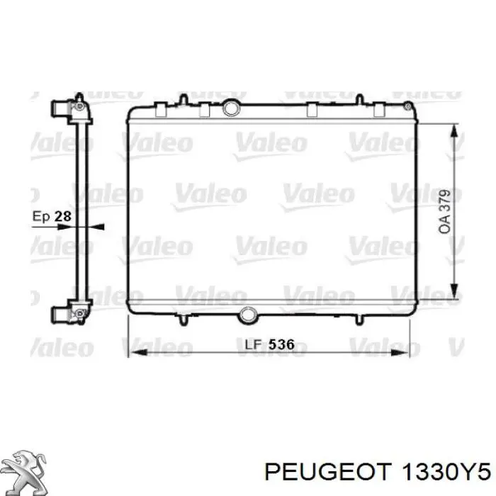 Radiador refrigeración del motor 1330Y5 Peugeot/Citroen