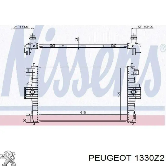 Радиатор 1330Z2 Peugeot/Citroen