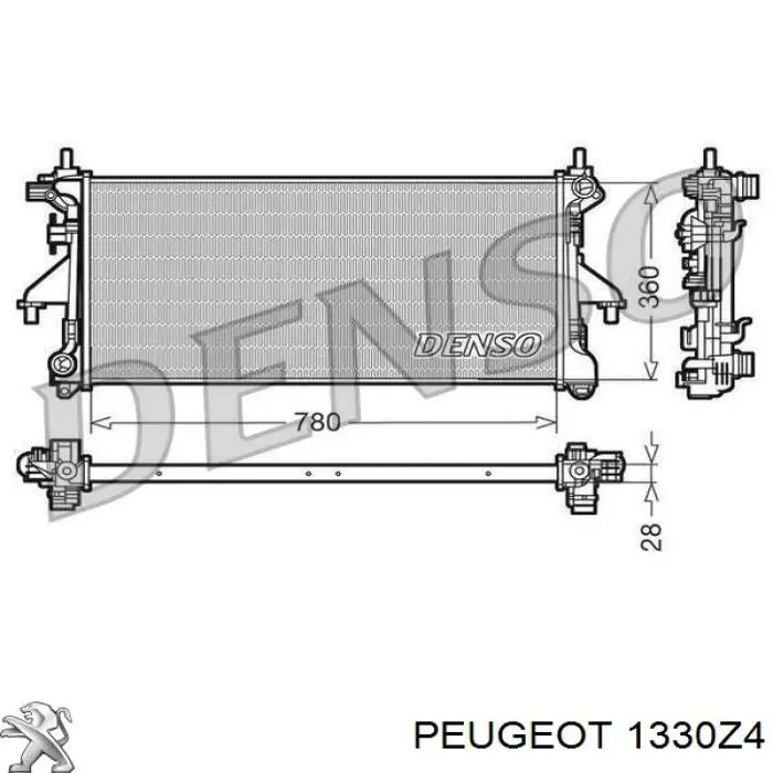 Радиатор охлаждения двигателя Peugeot/Citroen 1330Z4 цена, от 91.64 USD