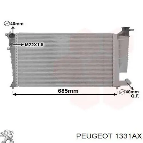 Радиатор охлаждения двигателя Peugeot/Citroen 1331AX цена, от 85.34 USD