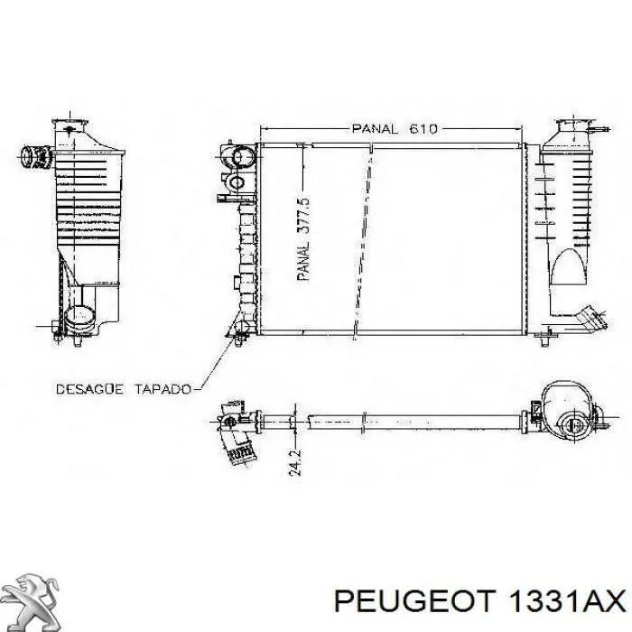 Купить 1331AX Peugeot/Citroen Радиатор водяной