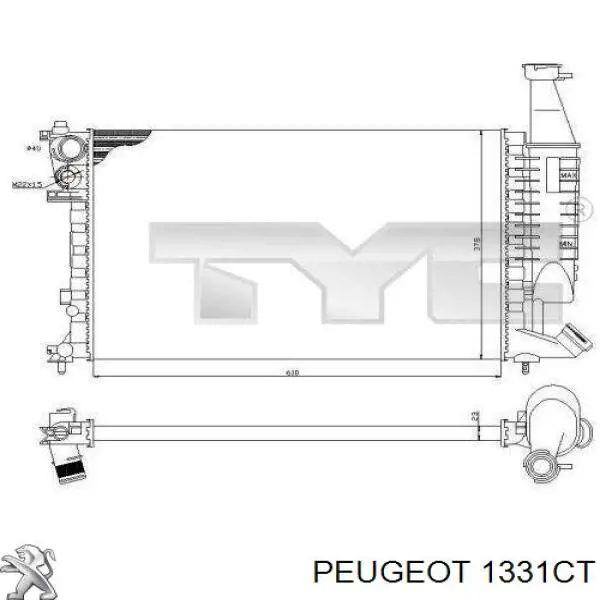 Радиатор охлаждения двигателя Peugeot/Citroen 1331CT цена, от 89.13 USD