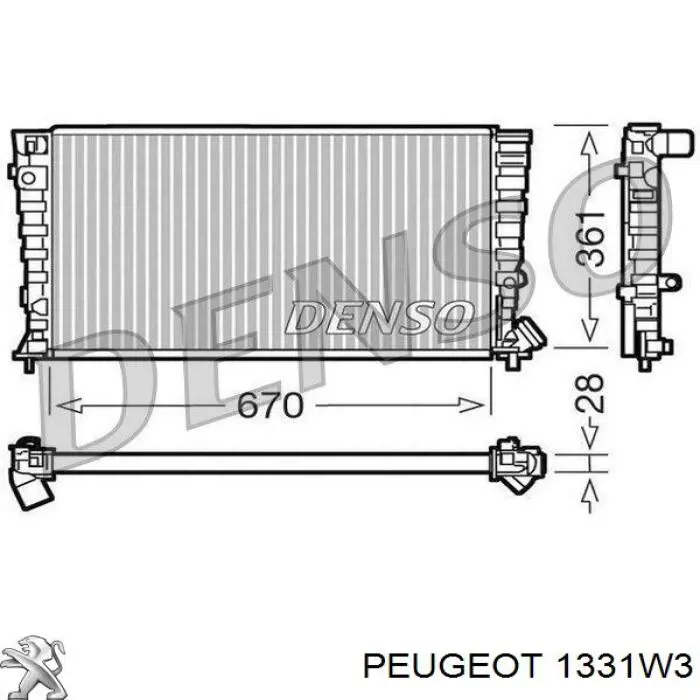 1331W3 Peugeot/Citroen радиатор