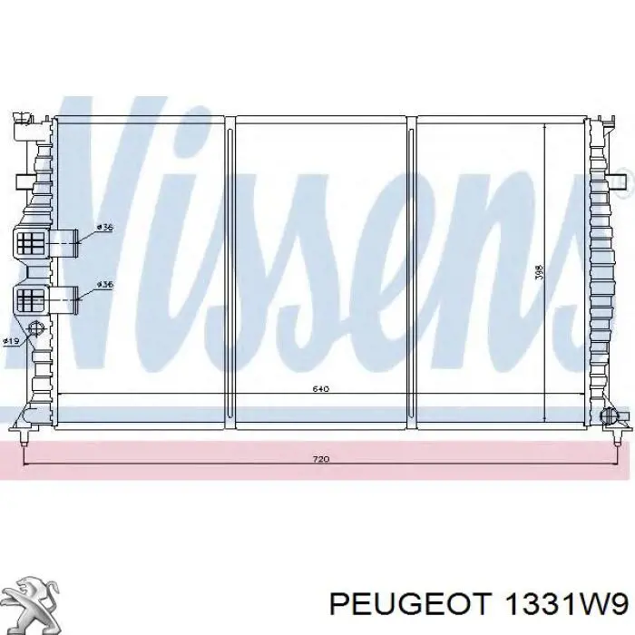 Радиатор 1331W9 Peugeot/Citroen