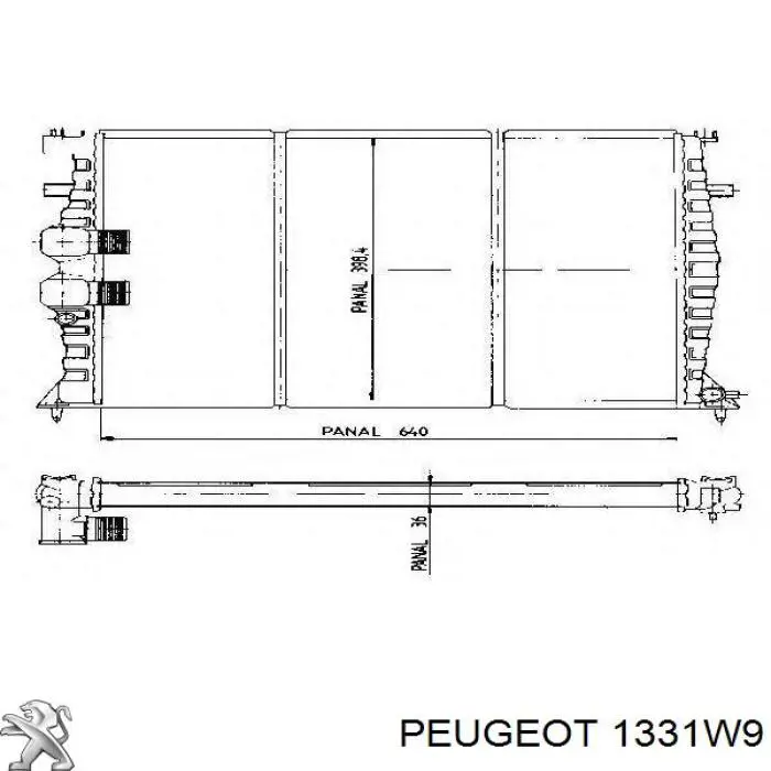 1331W9 Peugeot/Citroen Радиатор основной