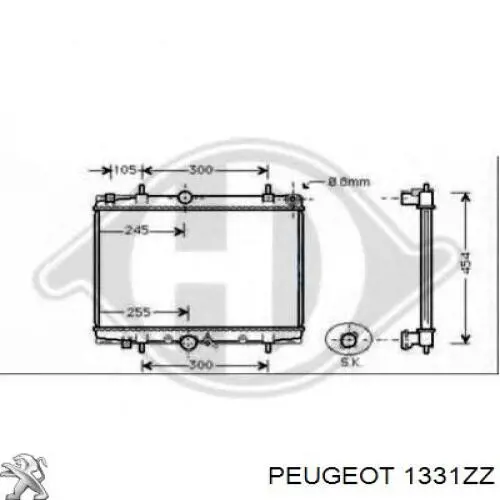 Радиатор 1331ZZ Peugeot/Citroen