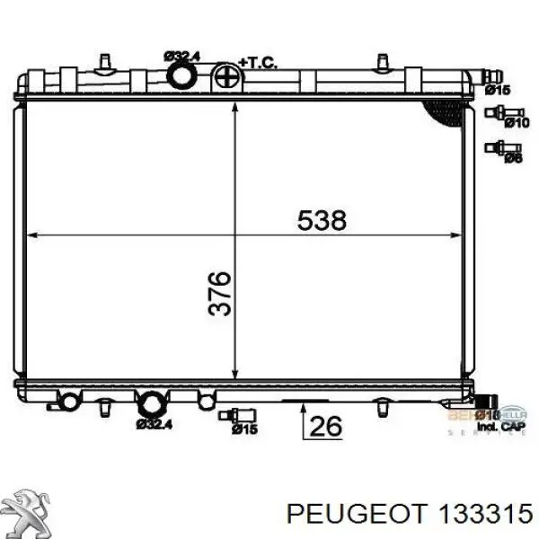 Купить 133315 Peugeot/Citroen Радиатор водяной