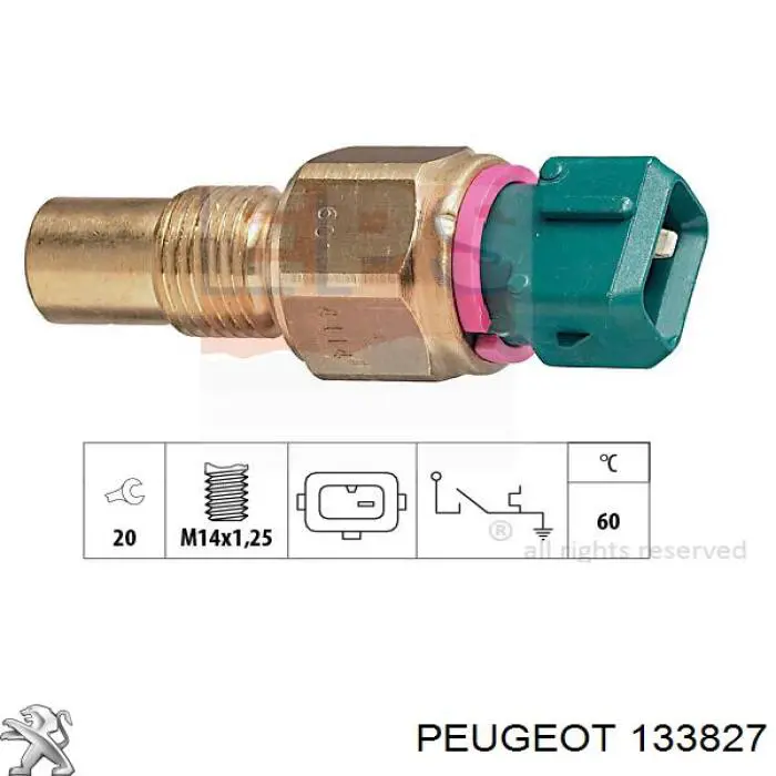 Sensor de temperatura del refrigerante, salpicadero 133827 Peugeot/Citroen