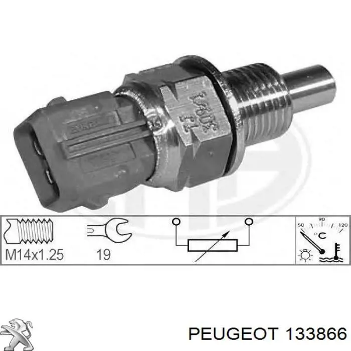 Sensor de temperatura del refrigerante 133866 Peugeot/Citroen