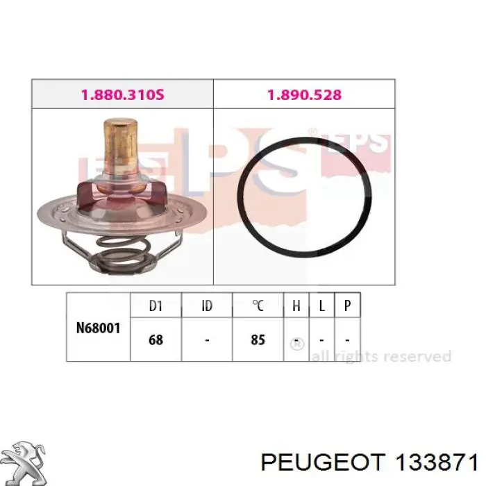 Термостат в корпусе Peugeot/Citroen 133871 цена, от 26.31 USD