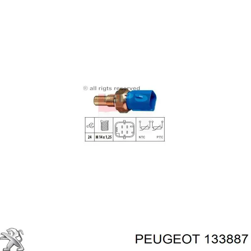 Датчик указателя температуры охлаждающей жидкости Peugeot/Citroen 133887 цена, от 11.22 USD