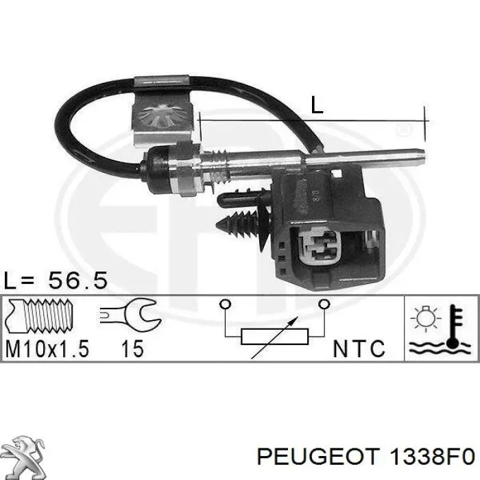 1338F0 Peugeot/Citroen sensor de temperatura do fluido de esfriamento