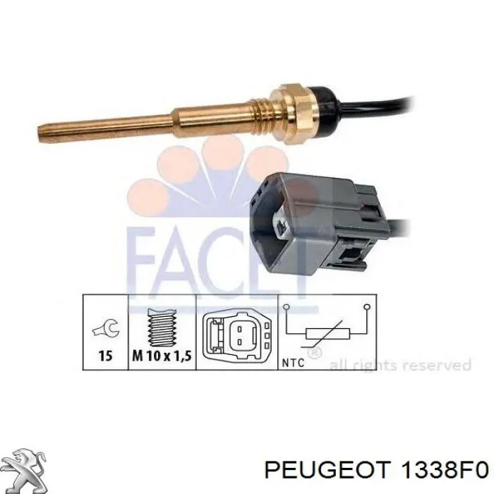 Датчик указателя температуры охлаждающей жидкости Peugeot/Citroen 1338F0 цена, от 13.44 USD