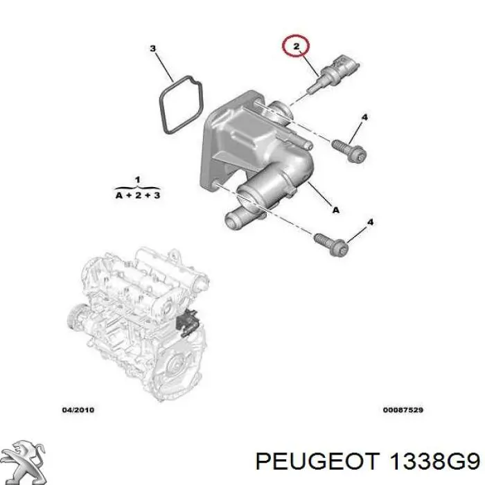 Sensor de temperatura del refrigerante 1338G9 Peugeot/Citroen