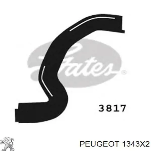 1343X2 Peugeot/Citroen шланг (патрубок радиатора охлаждения верхний)