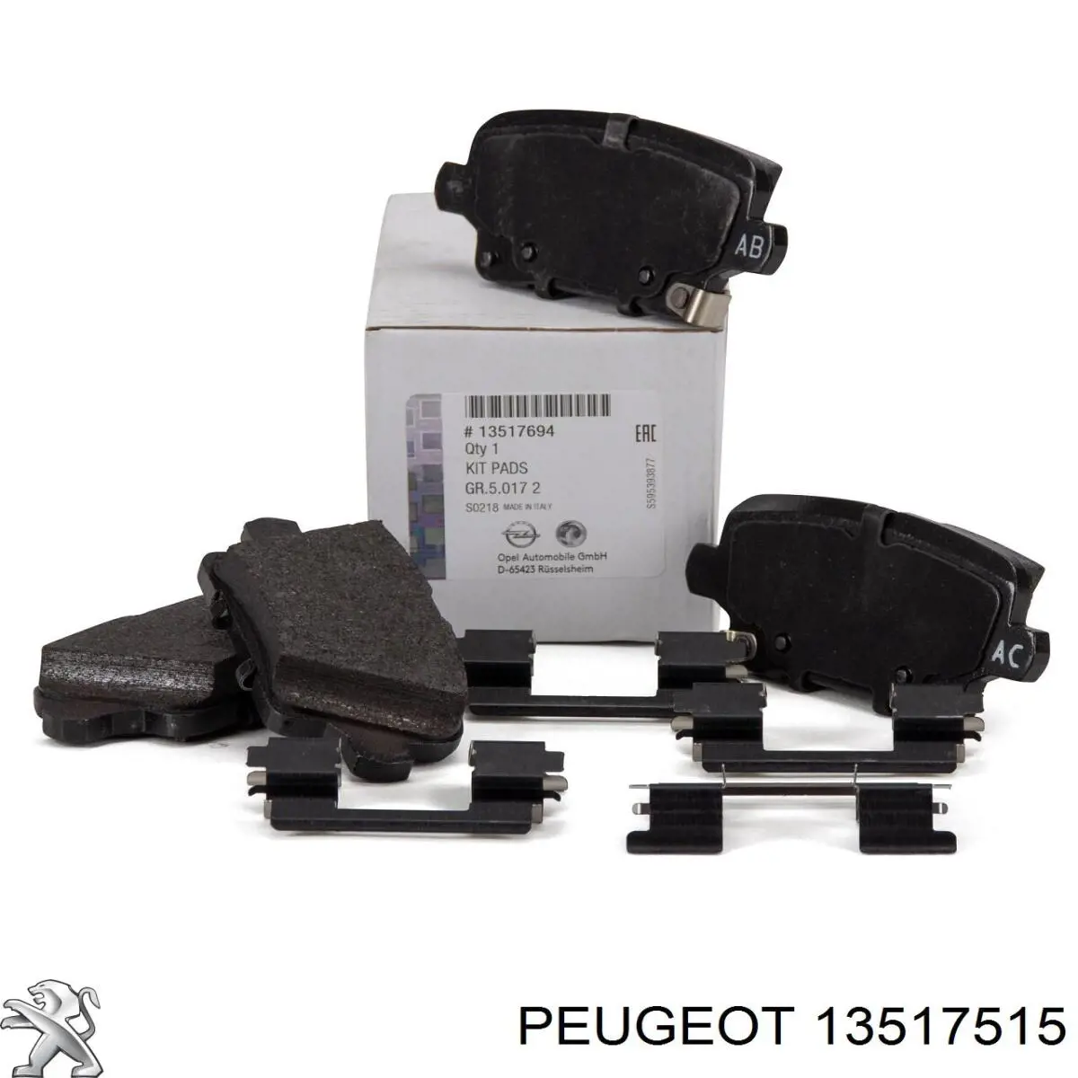 Задние тормозные колодки 13517515 Peugeot/Citroen