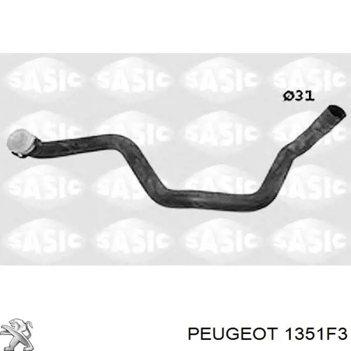 1351F3 Peugeot/Citroen mangueira (cano derivado inferior do radiador de esfriamento)