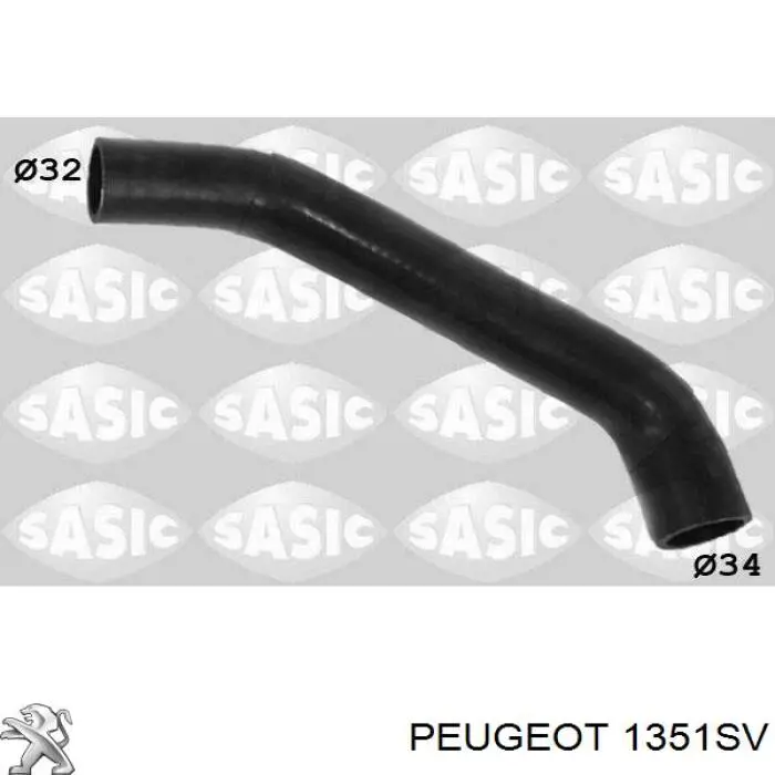 1351SV Peugeot/Citroen шланг (патрубок радиатора охлаждения верхний)