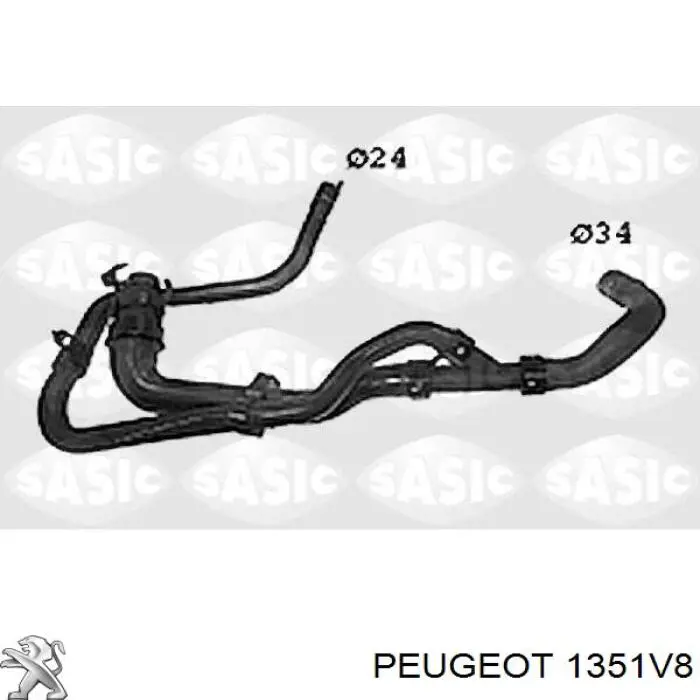 Купить 1351V8 Peugeot/Citroen Патрубок радиатора
