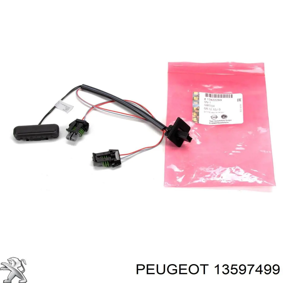 Купить 13597499 Peugeot/Citroen Кнопка привода замка задней 3/5 двери (ляды)