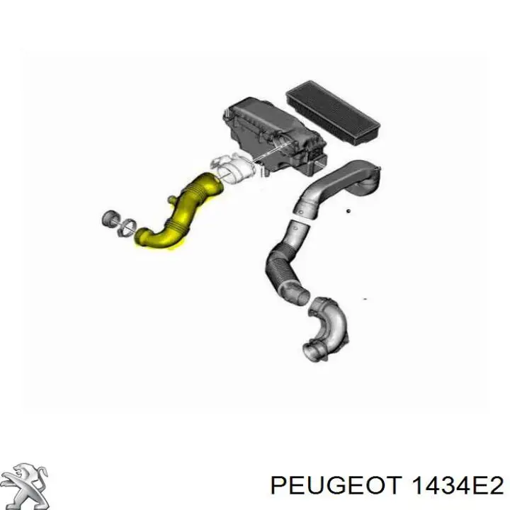 Tubo flexible de aspiración, salida del filtro de aire 1434E2 Peugeot/Citroen