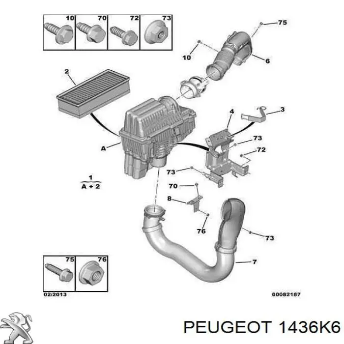 Кронштейн воздушного фильтра Peugeot/Citroen 1436K6 цена, от 11.29 USD