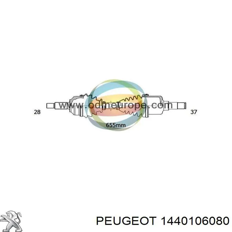 1440106080 Peugeot/Citroen semieixo (acionador dianteiro esquerdo)