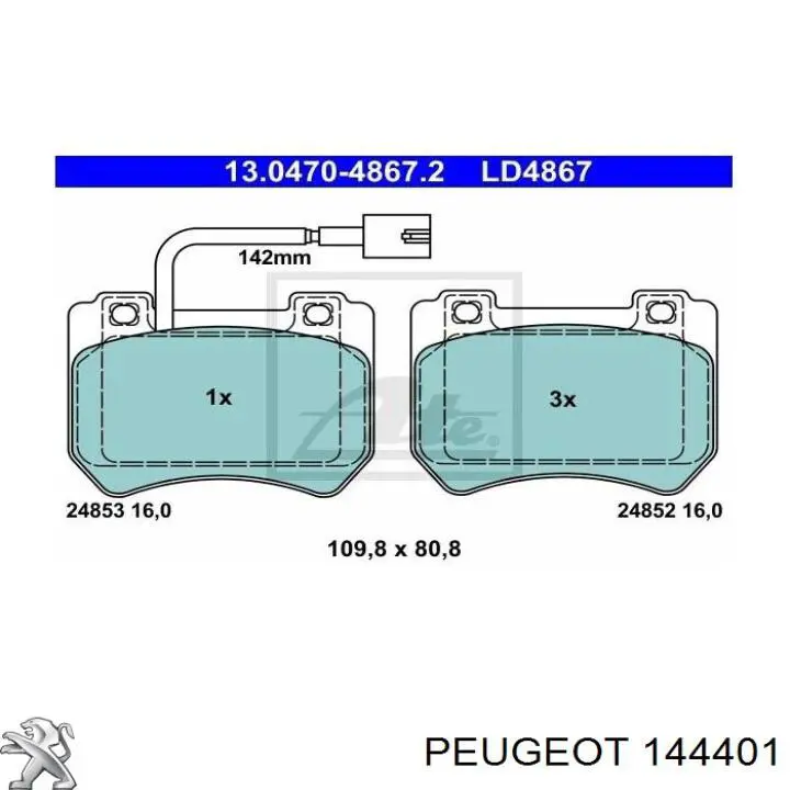 144401 Peugeot/Citroen воздушный фильтр