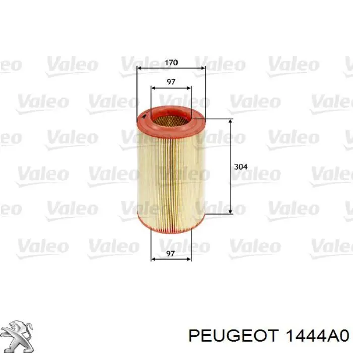 1444A0 Peugeot/Citroen воздушный фильтр