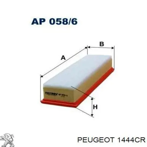 Воздушный фильтр 1444CR Peugeot/Citroen