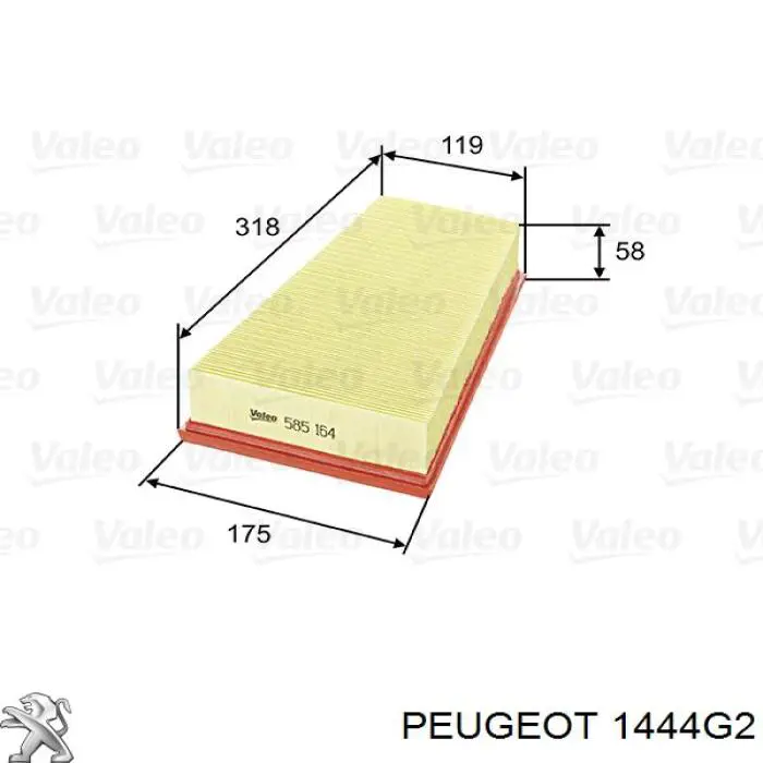 Воздушный фильтр 1444G2 Peugeot/Citroen