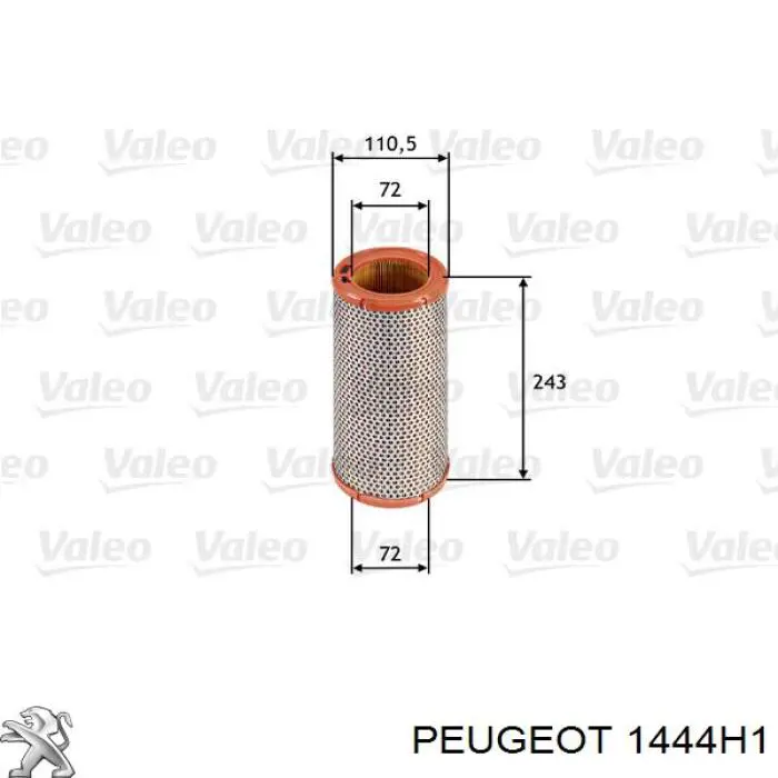 Купить 1444H1 Peugeot/Citroen Автомобильный фильтр воздуха
