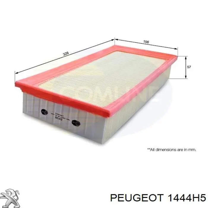 1444H5 Peugeot/Citroen Воздушный фильтр двигателя