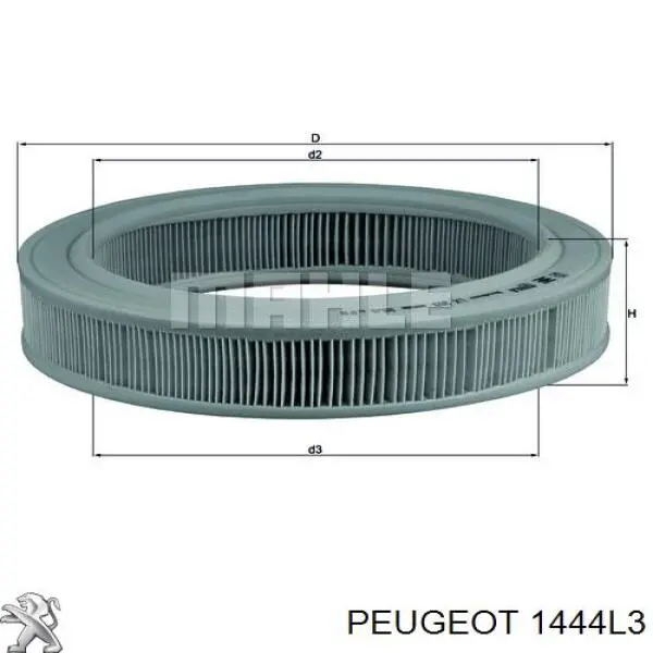 1444L3 Peugeot/Citroen воздушный фильтр