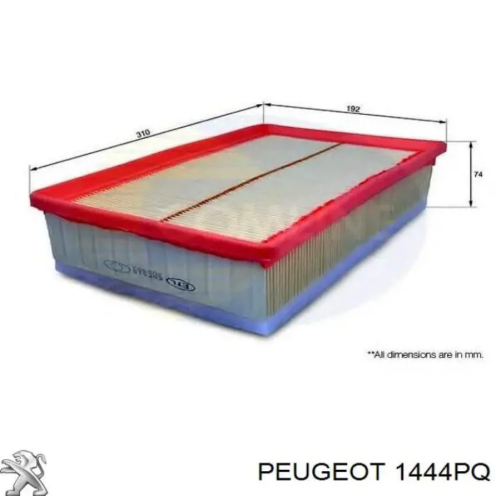 Купить 1444PQ Peugeot/Citroen Автомобильный фильтр воздуха
