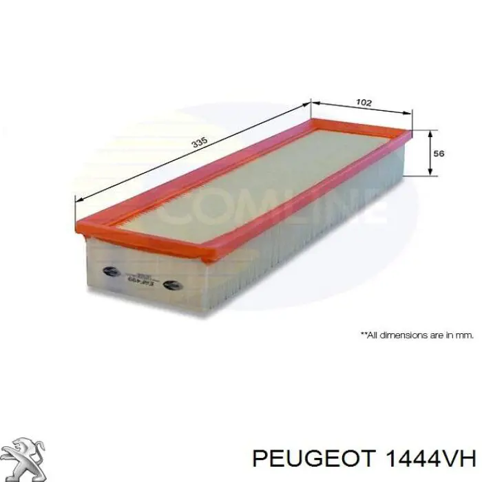 1444VH Peugeot/Citroen Воздушный фильтр двигателя
